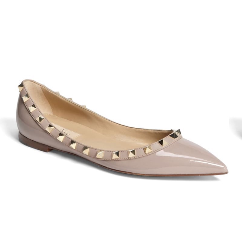 Valentino Rockstud Ballerina Flat Sz 37.5